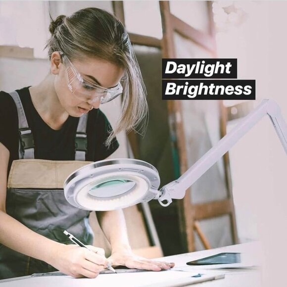 NEW! Brightech LightView Pro Magnifying Desk Lamp, 2.25x Light Magnifier Clamp - Picture 5 of 6